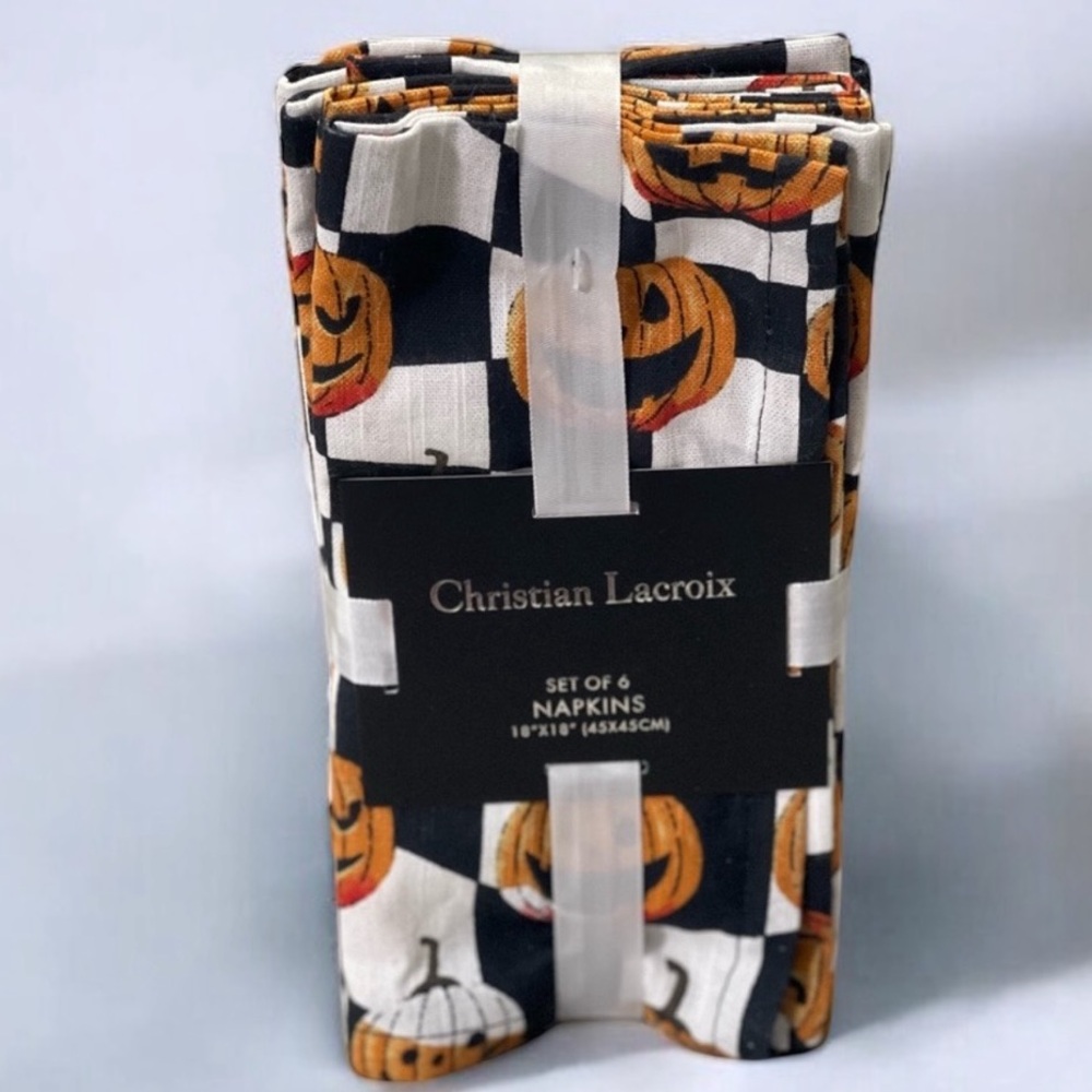 Halloween pumpkin table napkins set of 6